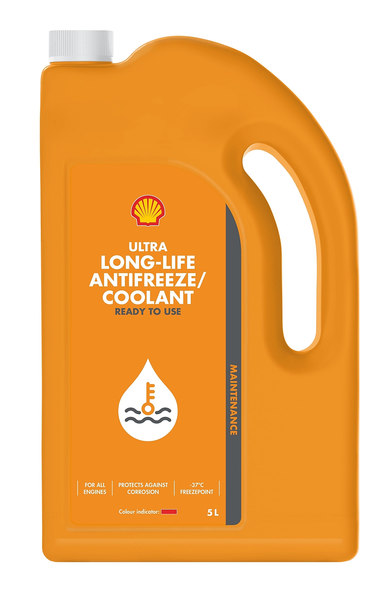 Image de bidon de liquide de refroidissement Coolant Antifreeze de Shell.
