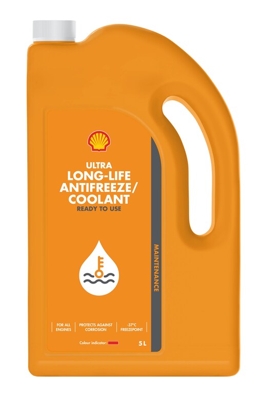 Image de bidon de liquide de refroidissement Coolant Antifreeze de Shell.
