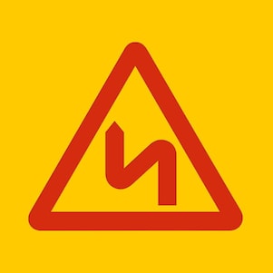 panneau de signalisation d'un virage