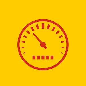 compteur de vitesse rouge