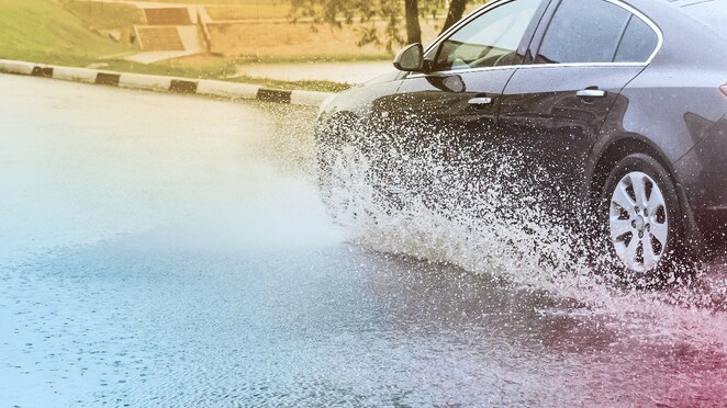 Car on rain