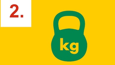 Kettlebell avec la mention «kg» inscrite dessus