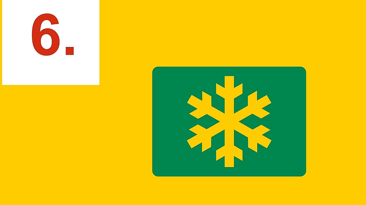 Symbole en forme de flocon de neige dans un rectangle