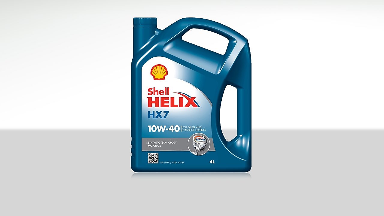 Bidon d'huile moteur Shell Helix HX7 10W-40 4L pour moteurs diesel et essence, avec technologie synthétique