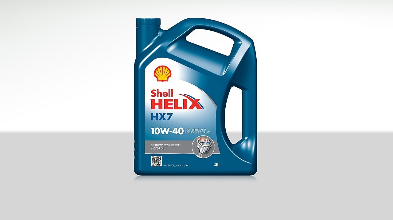 Bidon d'huile moteur Shell Helix HX7 10W-40 4L pour moteurs diesel et essence, avec technologie synthétique