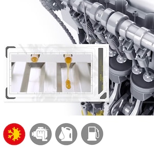 Illustration de l&rsquo;écoulement plus rapide de l&rsquo;huile Shell Helix Ultra comparée à une huile minérale